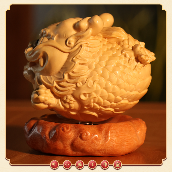 Dragon Charm Fortune Woodcarving - Image 3